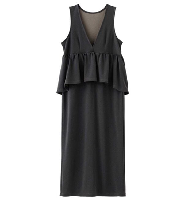 GeeRA（ジーラ）の「【再入荷】楽ちん！ペプラムジャンパースカート（ジャンパースカート）」｜詳細画像