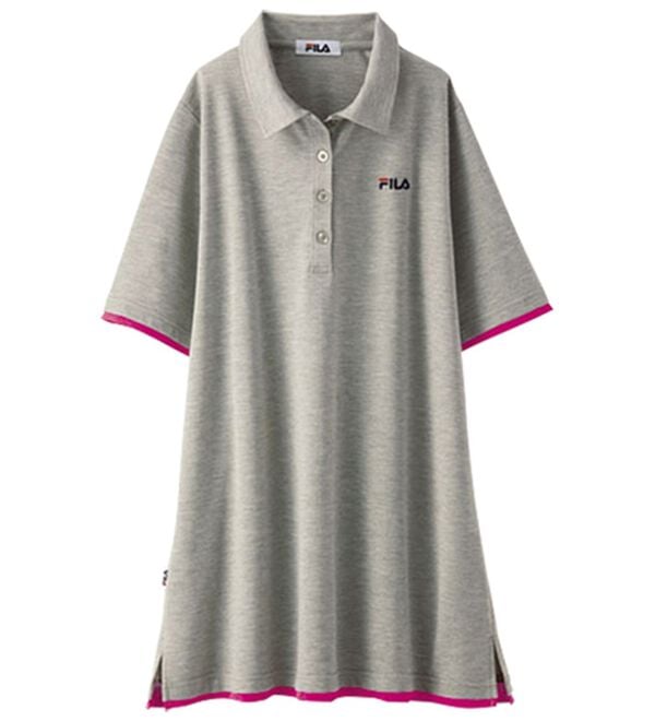 BELLUNA（ベルーナ）の「＜ＦＩＬＡ＞配色使いポロチュニック（チュニック）」｜杢グレー