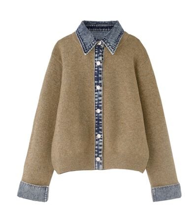 BELLUNA（ベルーナ）の「デニム&times;ニット切替ジャケット（その他ジャケット）」