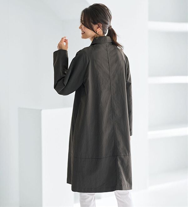 ✨極美品✨ ゲラルディーニ ナイロン ロングコート ベルト付き サイズ40 GOLDJAPAN 大きいサイズレディース コート アウター ベルト付き