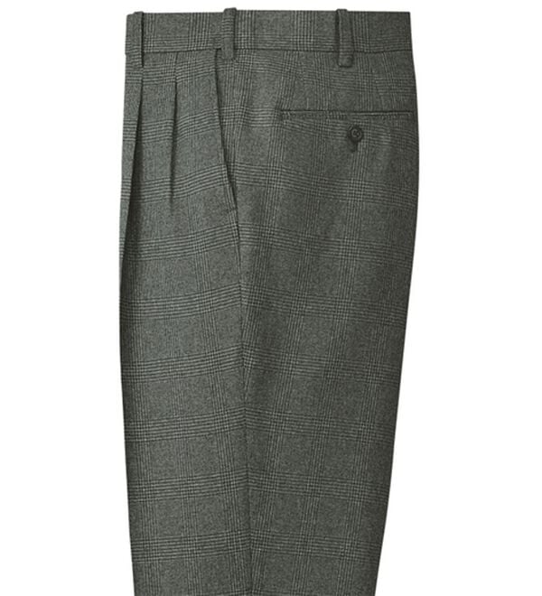 「裾上げ済コンビネーションスラックス　暖か裏地付（メンズスラックス）」｜グレー(チェック)
