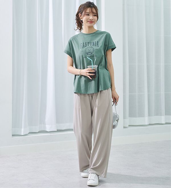 BELLUNA（ベルーナ）の「ひんやリッチコットン大人のゆったりドルマンＴシャツ（カットソー）」｜詳細画像