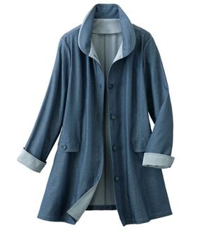 ルフラン（ルフラン）の「配色ダブルフェイス素材コート＜グラティー＞（ロングコート）」｜ネイビー系