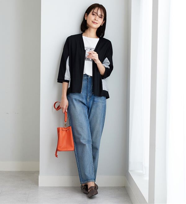 BELLUNA（ベルーナ）の「ストライプ切替ジッパーカーディガン（その他カーディガン）」｜詳細画像