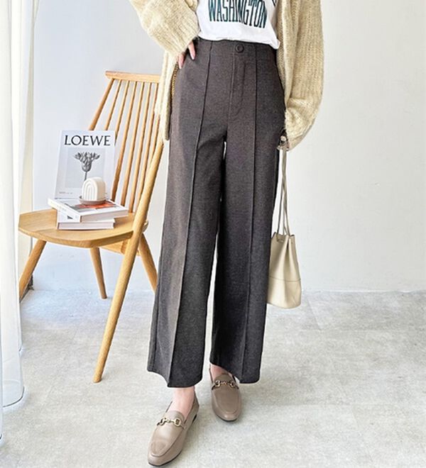 GeeRA（ジーラ）の「美脚ストレッチセミワイドパンツ（ワイドパンツ・ガウチョ）」｜詳細画像