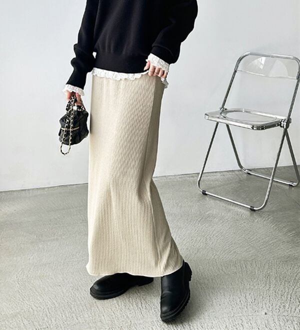 GeeRA（ジーラ）の「セルフカット美脚魅せタイトスカート（ロングスカート）」｜詳細画像