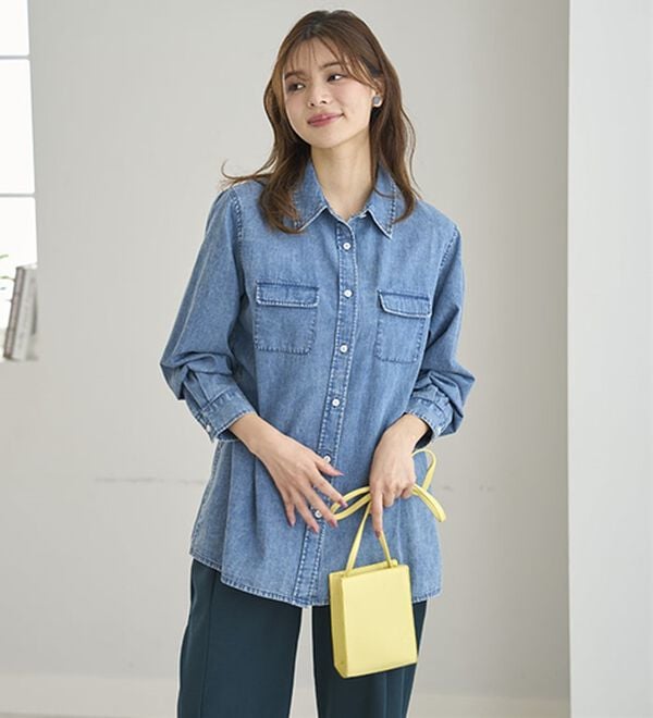 BELLUNA（ベルーナ）の「Ｇジャン未満の軽やかライトオンスデニムシャツ（シャツ）」｜詳細画像