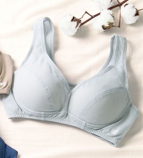 LAVIENNE（ラヴィエンヌ）の「＜ＢＶＤ＞表も裏も綿１００％　涼軽さらりブラ（ブラジャー）」｜シルバーグレー