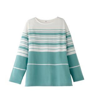 BELLUNA（ベルーナ）の「ポンチ素材パネルボーダープルオーバー（カットソー）」｜詳細画像