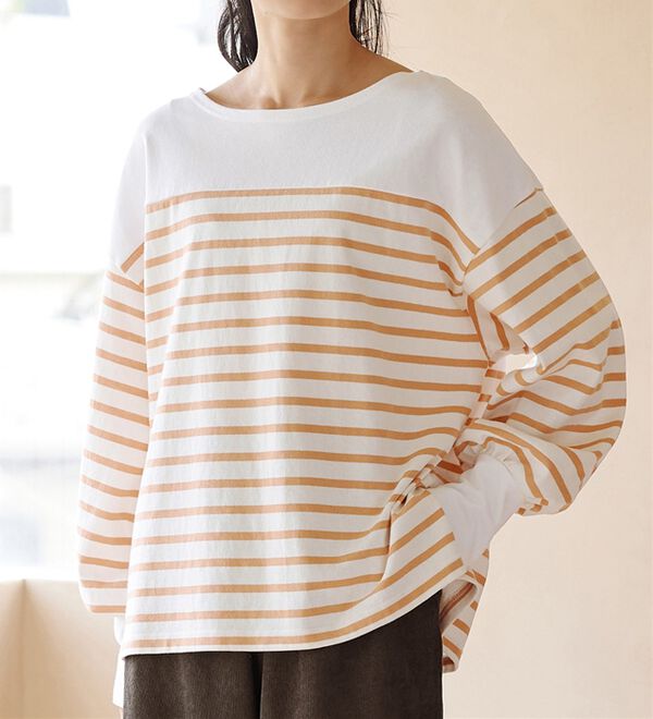 Viola e Viola（ヴィオラ エ ヴィオラ）の「トレンドを楽しむ！バスクボーダーパフ袖プルオーバー（カットソー）」｜詳細画像