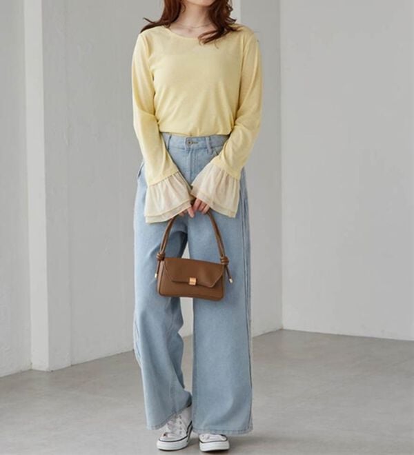 RANAN（ラナン）の「フレアーチュール袖スラブシアーＴ（カットソー）」｜詳細画像