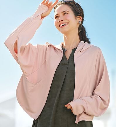 BELLUNA（ベルーナ）の「短め丈で風通る！ひさし付ＵＶパーカー（パーカー）」