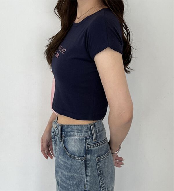 GeeRA（ジーラ）の「刺しゅうロゴコンパクトＴシャツ（カットソー）」｜詳細画像