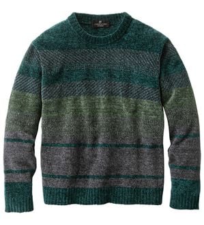 「１枚で主役級華やかモールセーター（メンズニット・セーター）」｜グリーン