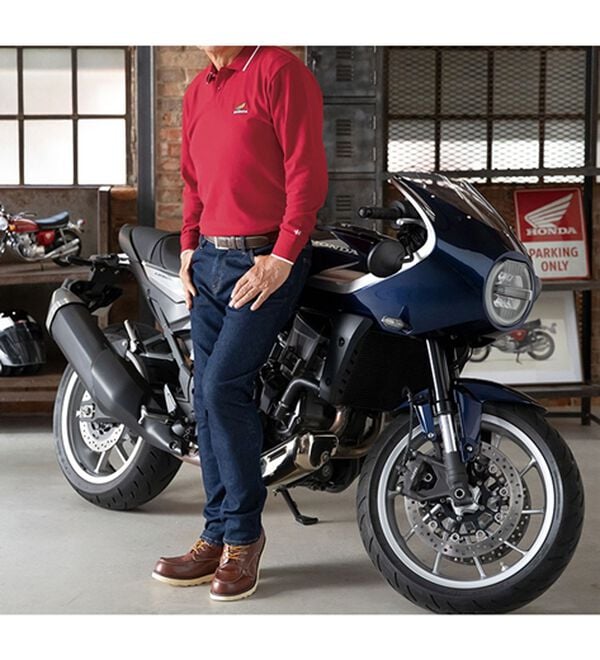 「＜ＨＯＮＤＡ＞ロゴ刺しゅう長袖鹿の子ポロシャツ（メンズポロシャツ）」｜詳細画像