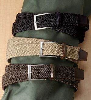 「＜カンサイオム＞メッシュゴムベルト（メンズベルト）」｜3色組