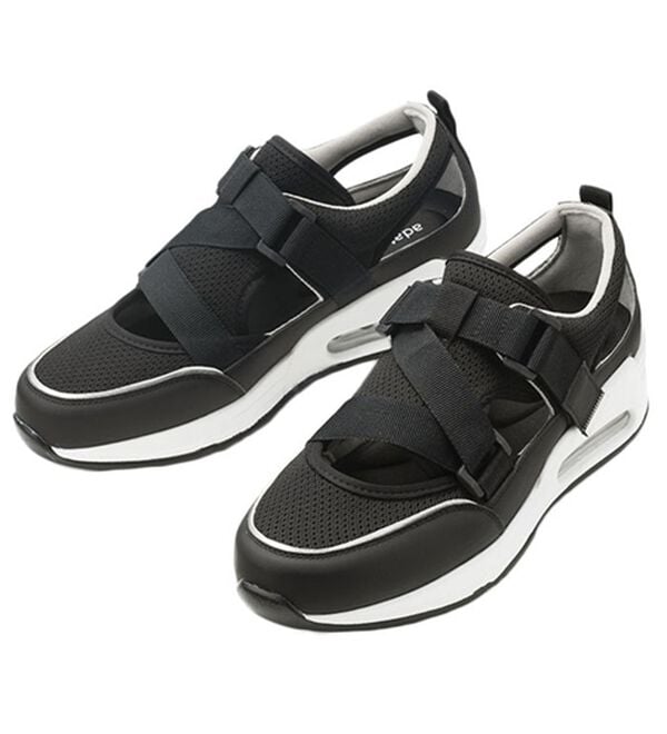 ルフラン（ルフラン）の「４Ｅ涼しげ美脚スニーカーサンダル（スニーカー）」｜ブラック