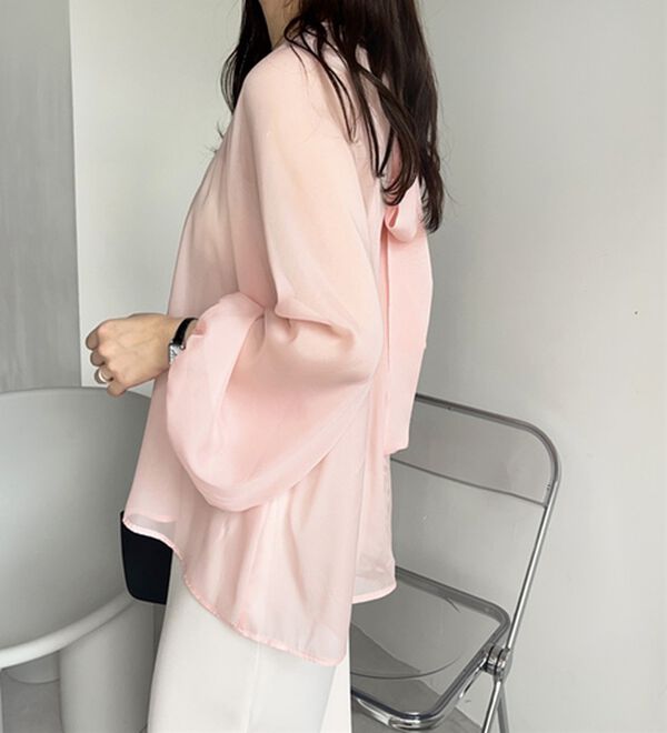 GeeRA（ジーラ）の「バックリボンシアーブラウス（ブラウス）」｜詳細画像