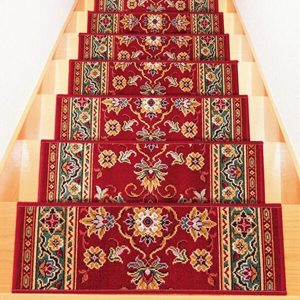 「ベルギー製お買得階段マット（カーペット）」｜レッド