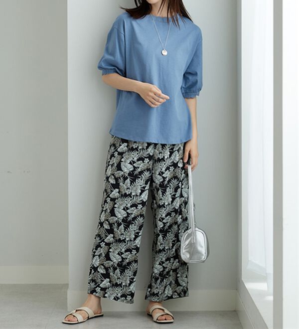 BELLUNA（ベルーナ）の「ヒンヤリ冷感！プリントワイドパンツ（ワイドパンツ・ガウチョ）」｜詳細画像