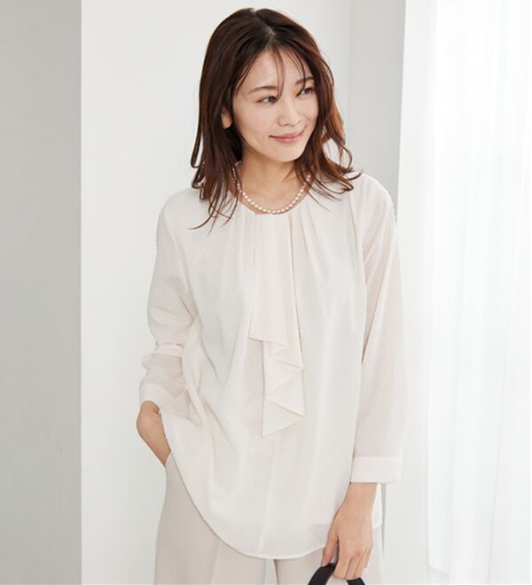 BELLUNA（ベルーナ）の「＜Ｃ／Ｓ＞ドットシフォンボウタイブラウス（ブラウス）」｜詳細画像