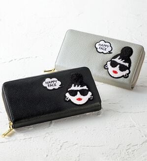 BELLUNA（ベルーナ）の「＜ハッピーフェイス＞牛革ラウンド長財布（財布・パスケース）」｜詳細画像