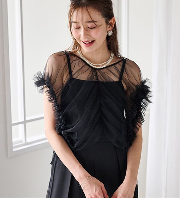 RANAN（ラナン）の「マルチWAYフリルチュールボレロセットパンツドレス（その他ワンピース）」｜詳細画像