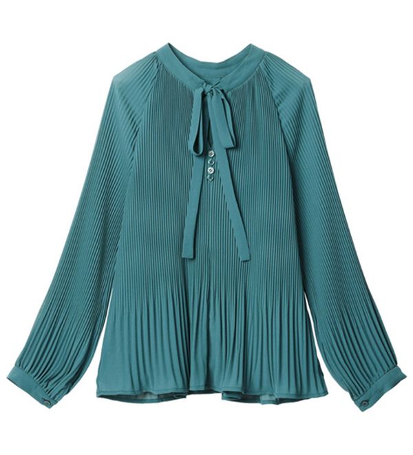 RANAN（ラナン）の「プリーツブラウス（ブラウス）」｜ブルーグリーン