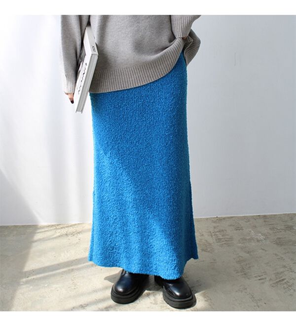 GeeRA（ジーラ）の「ブークレ素材ニットタイトスカート（ロングスカート）」｜詳細画像