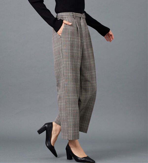 BELLUNA（ベルーナ）の「サマ見え（Ｗ）ベルト付ワイドパンツ（ワイドパンツ・ガウチョ）」｜詳細画像