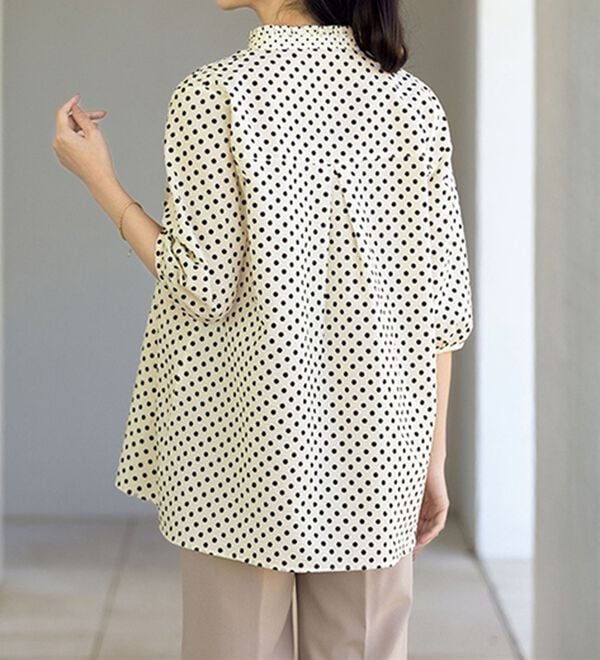 ルフラン（ルフラン）の「涼やか♪水玉模様のふんわりブラウス（ブラウス）」｜詳細画像