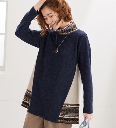 BELLUNA（ベルーナ）の「杢調サイド切替ノルディックチュニック（チュニック）」