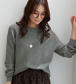 BELLUNA（ベルーナ）の「ラメ調もちもちニットプルオーバー（ニット・セーター）」｜杢グレー