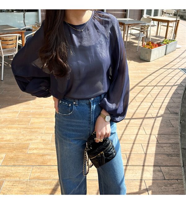 GeeRA（ジーラ）の「バックリボンシアーブラウス（ブラウス）」｜詳細画像