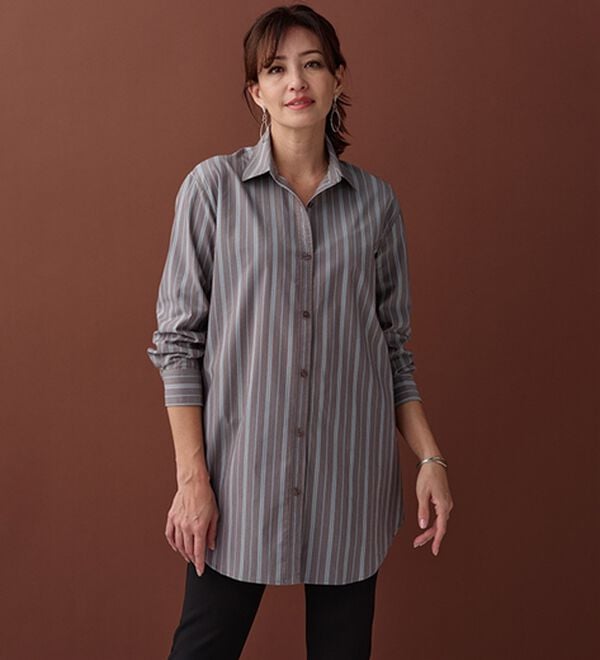 BELLUNA（ベルーナ）の「＜ＳＯＬＯＴＥＸ（Ｒ）＞ストレッチビッグシャツ（シャツ）」｜詳細画像