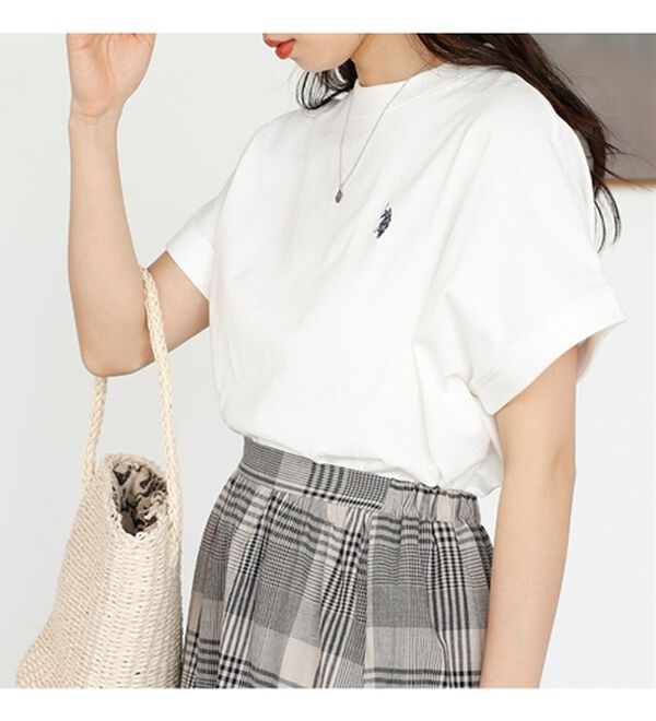 GeeRA（ジーラ）の「【新色追加】【ＵＳ．ＰＯＬＯ．ＡＳＳＮ】綿100％フレンチスリーブＴシャツ（Tシャツ）」｜詳細画像