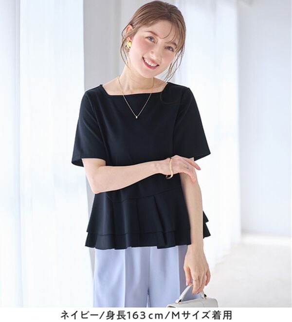 alotta（アロッタ）の「スクエアネックティアードトップス（カットソー）」｜詳細画像