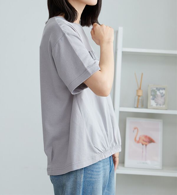 BELLUNA（ベルーナ）の「異素材切替ロゴプリントプルオーバー（カットソー）」｜詳細画像