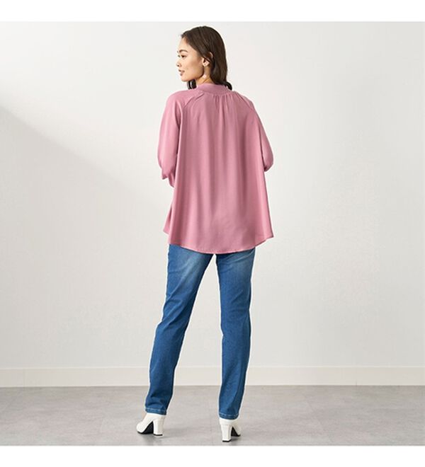 BELLUNA（ベルーナ）の「リブ切替ドレープデザインブラウス（ブラウス）」｜詳細画像