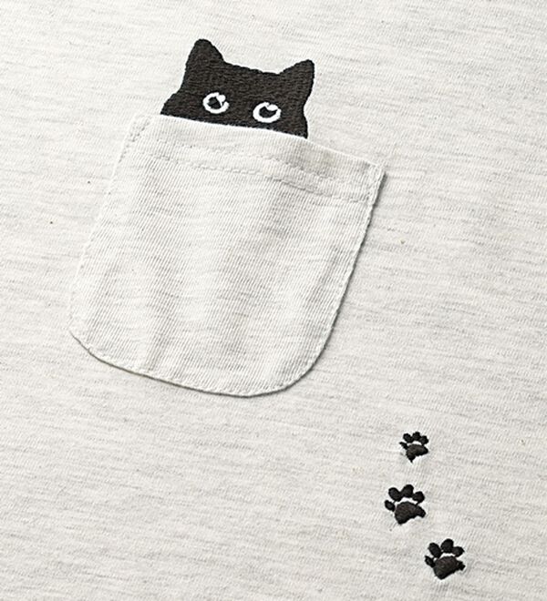 BELLUNA（ベルーナ）の「ネコ刺しゅうビッグプルオーバー（カットソー）」｜詳細画像