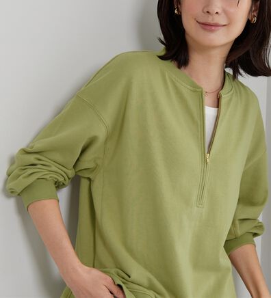 BELLUNA（ベルーナ）の「リブ使いハーフジップ裏毛プルオーバー（カットソー）」