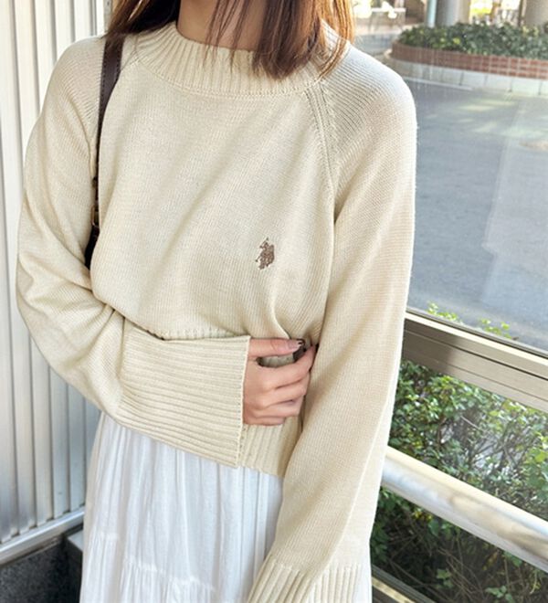 GeeRA（ジーラ）の「【ＵＳ．ＰＯＬＯ　ＡＳＳＮ】ショート丈ニット（ニット・セーター）」｜詳細画像