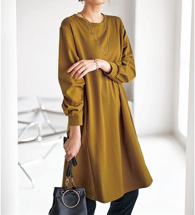 BELLUNA（ベルーナ）の「【吸湿発熱】ポンチ素材チュニックワンピース（チュニックワンピース）」