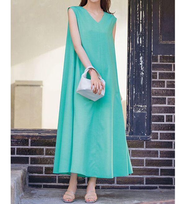 RANAN（ラナン）の「ひんやり！麻調合繊フレアーワンピース（その他ワンピース）」｜詳細画像