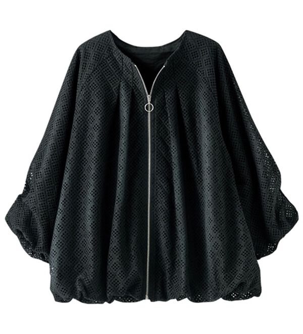 BELLUNA（ベルーナ）の「幾何柄レースバルーンシルエットブルゾン（その他ジャケット）」｜詳細画像