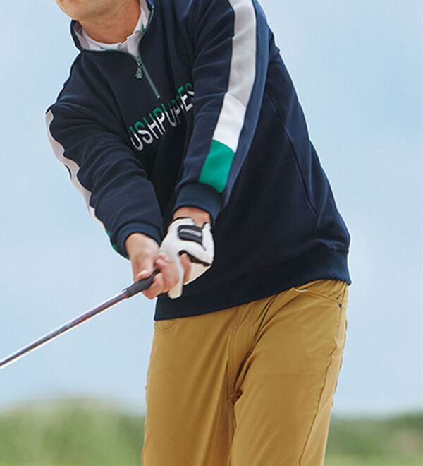 ゴルフ トレーナー ハッシュパピー・ゴルフ＞ライン使いジップトレーナー