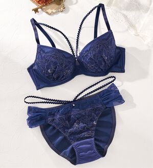 YU'NOW（ユナウ）の「to meeブラ＆ショーツ（ブラジャー＆ショーツセット）」｜ネイビー