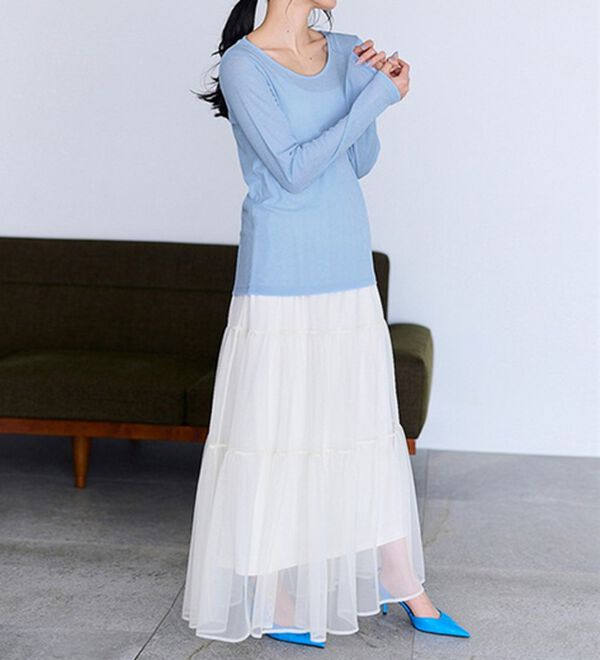 H491◾️ヘルムートラング　シアーストレッチチュール　トップス H491◾️ヘルムートラング シアーストレッチチュール トップス