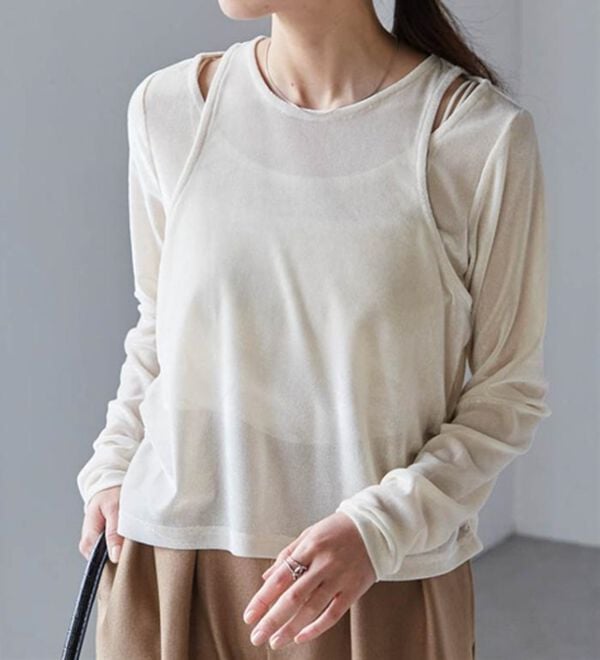 RANAN（ラナン）の「２ＷＡＹレイヤードシアーベロアトップス（カットソー）」｜詳細画像