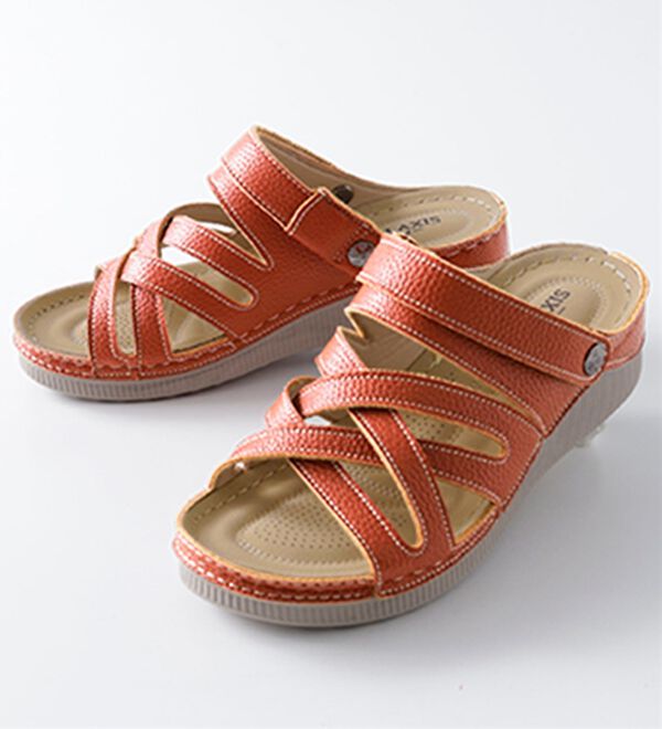 BELLUNA（ベルーナ）の「レザー調クロスデザイン２ＷＡＹサンダル（サンダル・ミュール）」｜詳細画像